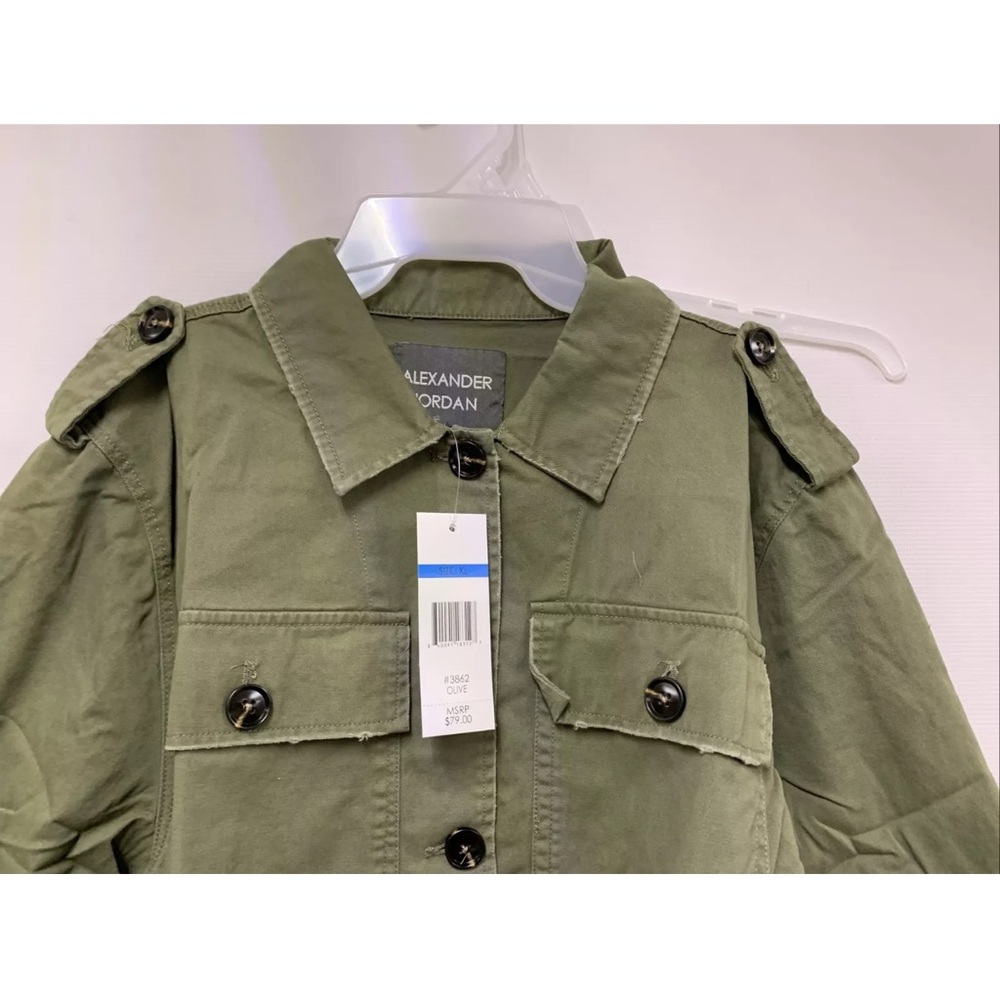 Alexander Jordan Women's Lightly Frayed Hem Utility Jacket MSRP$79 Size M New - Picture 5 of 8